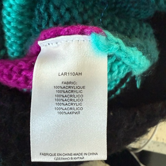 Molly Bracken Multi Colored Cowl Neck Fluffy Sweater - Picture 4 of 4